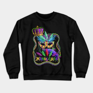 Cute Mask Beads Carnival Party Mardi Gras Princess Fleur Crewneck Sweatshirt